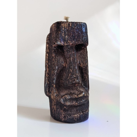 Vintage Tiki Candle, Easter Island Stone Head, Moai Statue Candle, 60's 70's - Picture 10 of 10